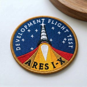 Ares I-X Mission Patch Embroidered NASA Test Flight Badge Space Program Logo Iron On Velcro Jacket Backpack Gift