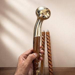 Brass Bubba Handle Walking Stick – Detachable Sections|  Vintage Gentleman Walking Cane