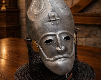 Handcrafted Ottoman Turkish Helmet with Chainmail Aventail | Medieval Warrior Armor Replica for Display & Cosplay