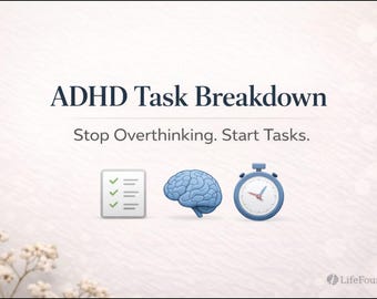 ADHD Task Breakdown Workbook | Executive Function Planner | Stop Overthinking, Start Tasks | Printable PDF