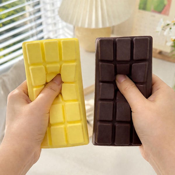 Chocolate Bar Squishy Toy, Slow Rising Squeeze Toy, Cute Food-Shaped Fidget Toy, Desk Decor & Fun Gift