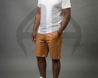 Real soft leather shorts ; Casual Knee Length Bottoms | Streetwear