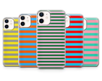Retro Stripe Phone Case Line Strip Cover for iPhone 17Pro Max, 16, 15, 14, 13, 12, Samsung S26,S25, S24, S23Fe, A16, A56, Pixel 10, 9Pro
