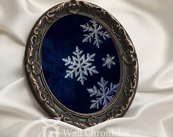 Winter Snowflake Art – Frosted Blue Holiday Print, Scandinavian Christmas Decor (Digital Download)