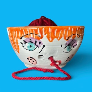 Handmade Redhead Pottery Yarn Bowl