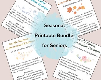Seasonal Conversation Prompts for Seniors, Caregivers, Dementia Activity (Printable PDF)