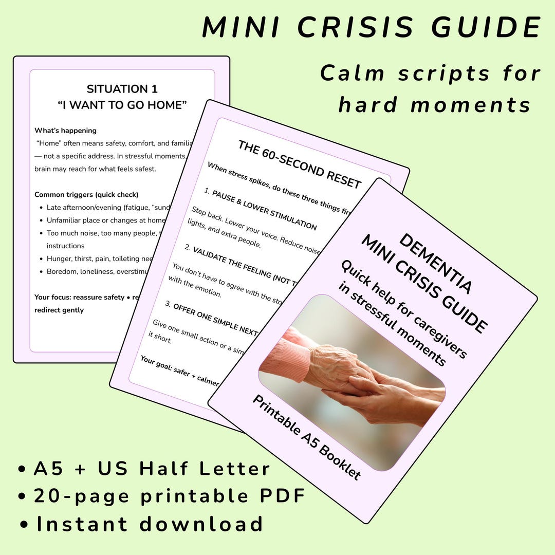 Dementia Crisis Guide | Caregiver Communication Scripts (PDF Download ...