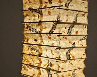 Fern & Marigold Lokta Paper Lampshade | 6-Sided Bamboo Lantern