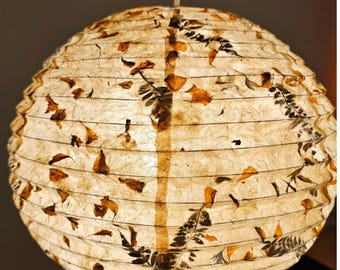 Handmade Paper Lampshade |  Lokta Paper Crafts | Lantern Shade | Fern Marigold Mixed Shades | Nepali Kagaj |