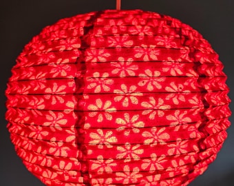 Pantalla de lámpara redonda de papel Lokta – Pantalla de lámpara colgante nepalí hecha a mano - Pantallas de lámpara circulares