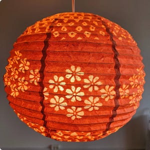 Paper Lampshades - Handmade Lokta Paper Lampshade - Half  flower - Nepali kagaj shades