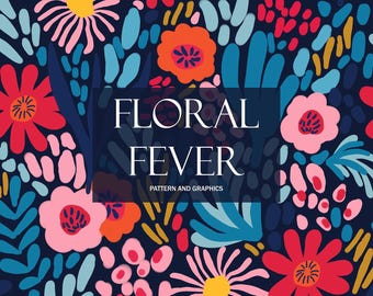Floral Fever - Seamless Floral Pattern Package (5 colourways and individual motifs)