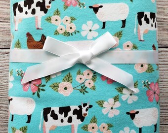 farm swaddle blanket