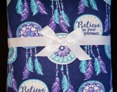 Extra Large Receiving Swaddle Blanket - Believe In Your Daydreams 40 x 40 inches