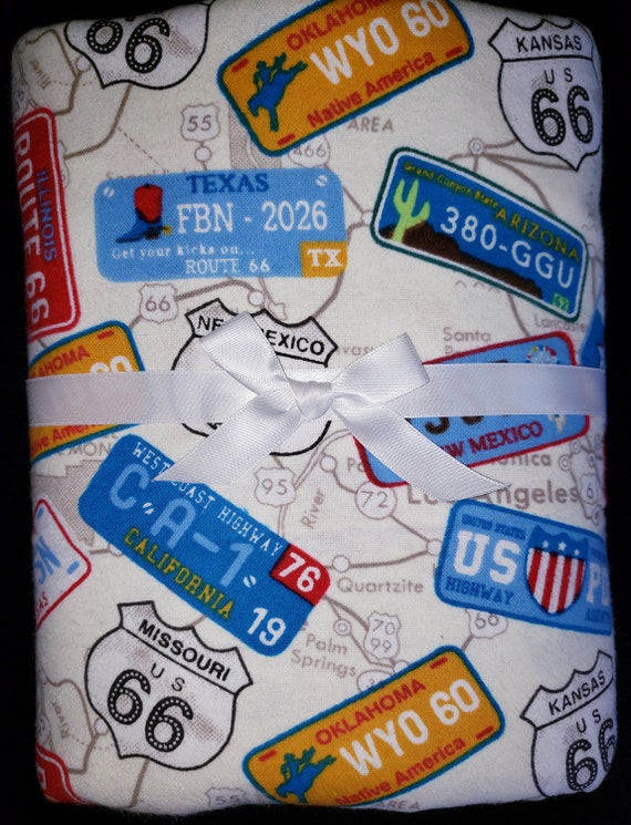 Extra Large Receiving/swaddle Blanket Travel License Plates Etsy