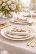 Personalized wedding place cards • Wedding table names • Decorative wedding favors • Guest favors • Personalized 3D First Communion product logo