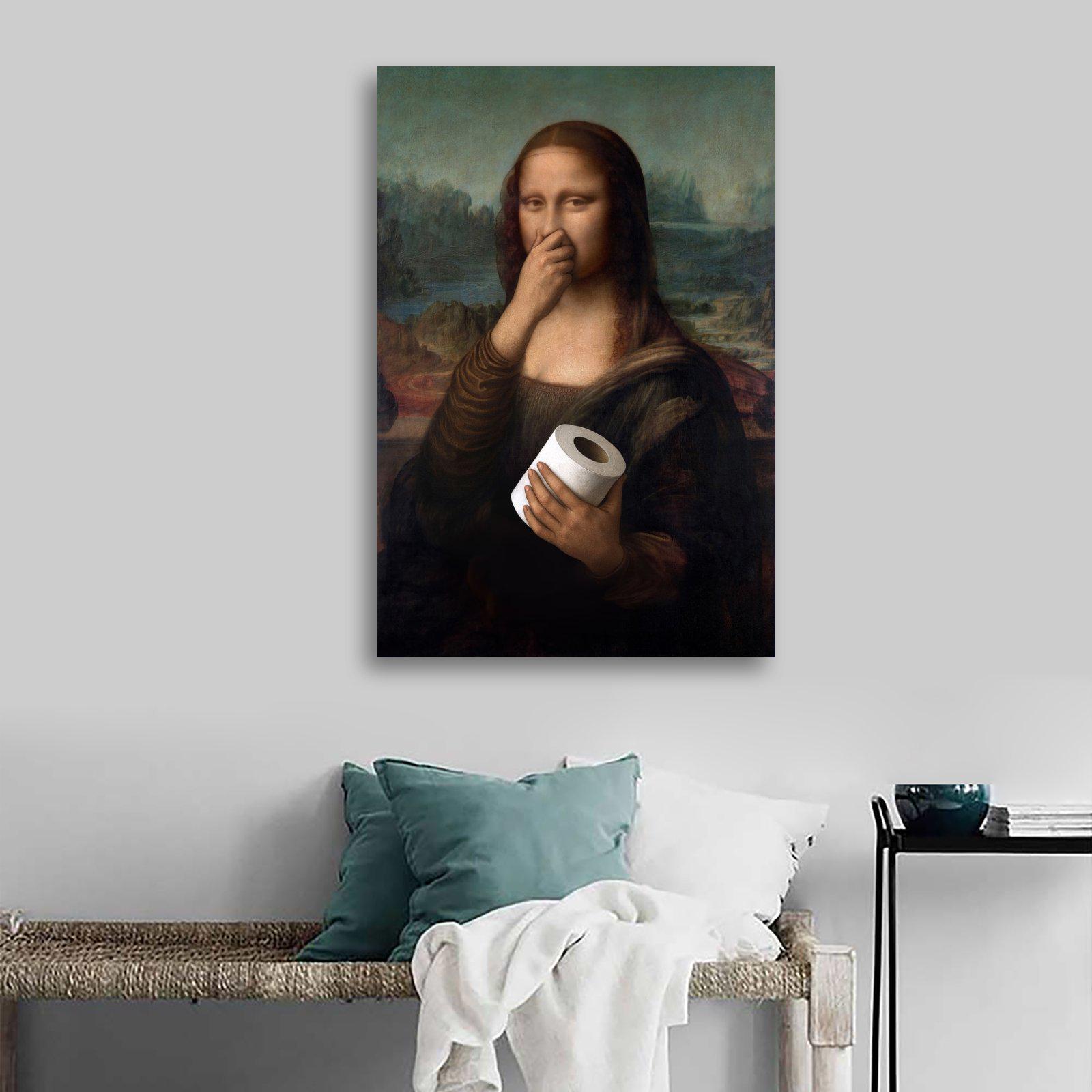 Funny Mona Lisa Bathroom Canvas Print, Toilet Paper Art - Etsy