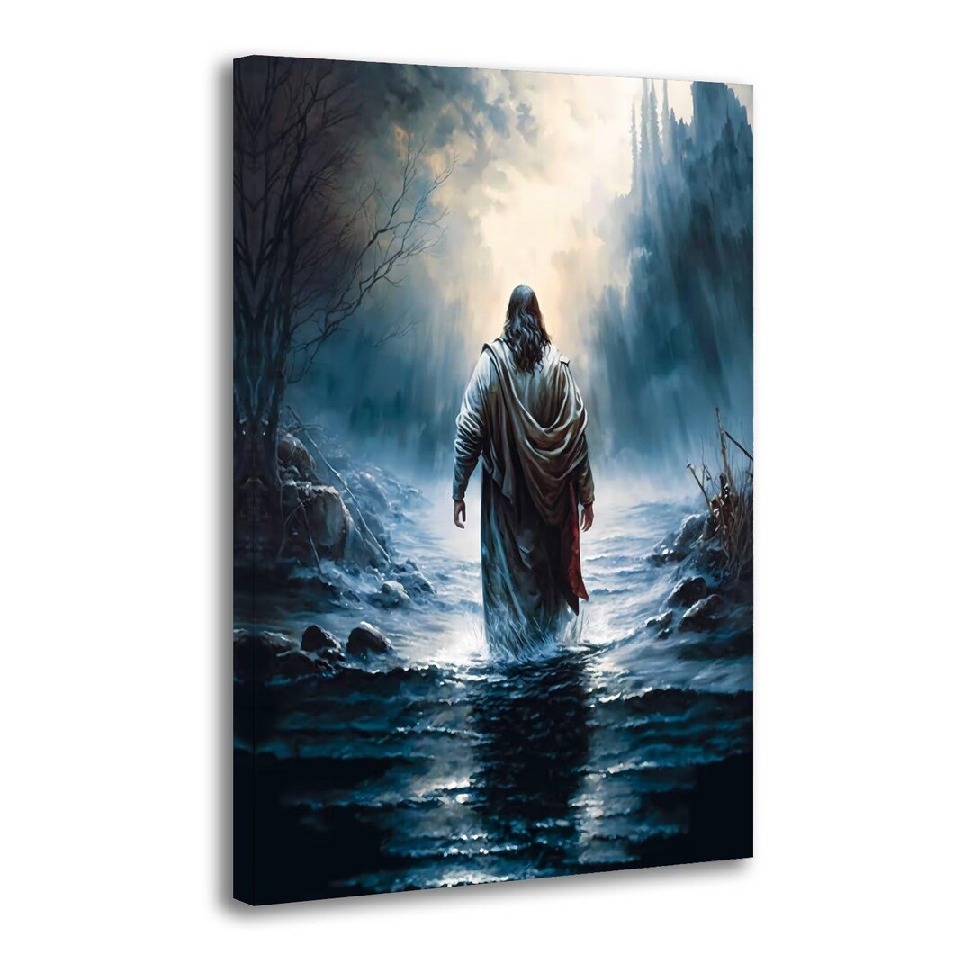 Jesus Walks on Water Canvas Print, Religious Wall Art - Etsy