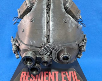 Resident Evil Victor Gideon Mask Helmet with Base | Requiem Collectible 3D Print | Horror Game Display Bust | Premium Fan Art Statue