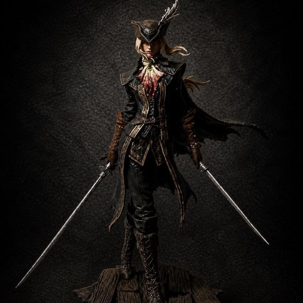 Lady Maria Inspired Statue | Gothic Hunter Figure | Hand Painted Resin Collectible | Dark Souls Style Figurine | Bloodborne Display Piece