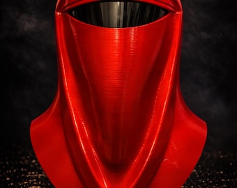 Red Guard Praetorian Helmet Cosplay | Epic Style Star Wars Replica | Shiny Red Helmet | Realistic Prop with Themed Base