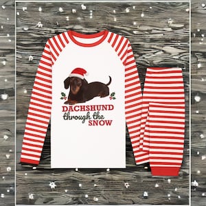 Matching Family Christmas PJS - Dachshund Sausage Dog Christmas Pyjamas - Adults