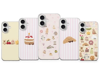 Jellycat Style Phone Case – Soft Plush Illustration Dessert Animals