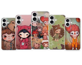 Hirono Character Phone Case – Transparent Gamer TPU Cover for iPhone & Samsung