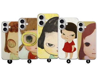 Yoshitomo Nara Inspired Phone Case, Japanese Pop Art Cover, Pouty Girl Art