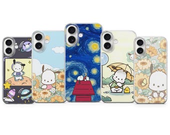 Pochacco Style Kawaii Phone Case – Puppy Cartoon Cover for iPhone Samsung