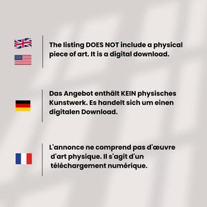 May include: A digital art listing from Apex Digital Arts. The image includes text in English stating that the listing is a digital download and does not include a physical piece of art. The image also includes the flags of the UK and the USA.