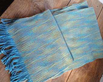 Handwoven cotton moiré design scarf