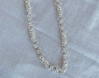 Chainmail Byzantine Necklace silver