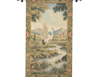 Heron Landscape Blackout Curtain Part 2/2 | Vintage Window Panel | Retro Curtains | Botanical Home Decor