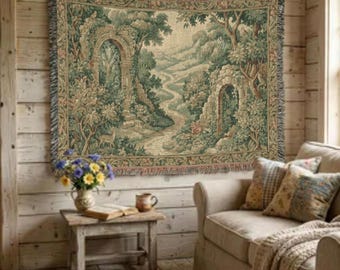Verdure Tapestry | French Country Wall Hanging | Dark Academia Throw Blanket | Housewarming Gift | Anniversary Present