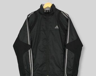 Giacca vintage Adidas Equipment Light con cerniera, giacca con logo ricamato a tre strisce Adidas, giacca a vento Adidas, giacca da allenamento Adidas L
