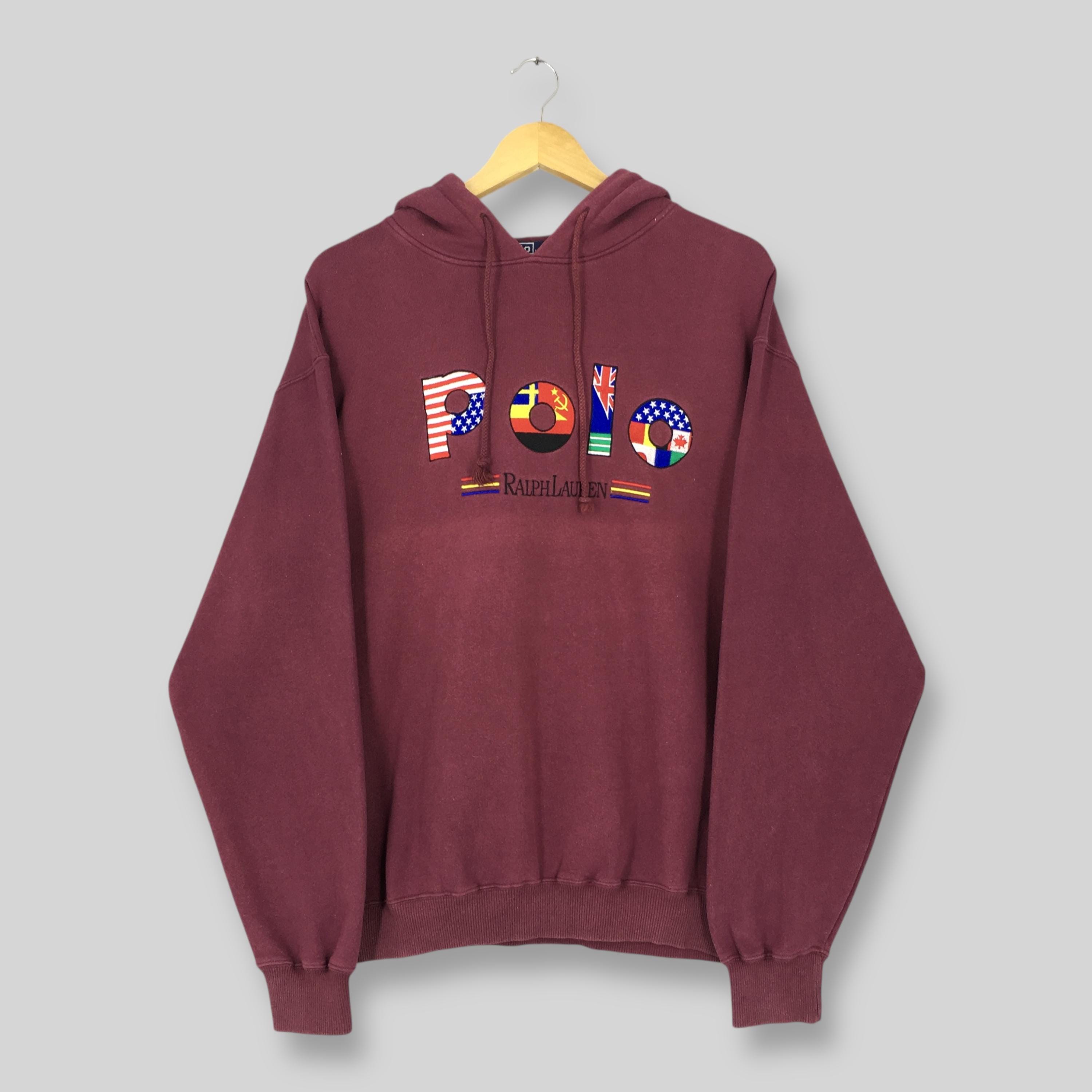 Vintage 90s Polo Ralph Lauren Hoodie Sweatshirt Large Polo Ralph