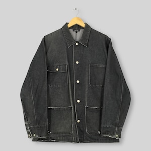 Vintage APC France Rue Madame Paris arbetarjacka medium APC japanskt märke jeansjacka med fyra fickor Sanforized fackföreningstillverkad arbetsrock M