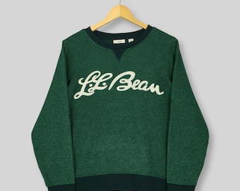 Vintage LL Bean Usa Green Sweatshirt Medium LL Bean Embroidery Spell Out Crewneck Ll Bean Sportswear Pullover LL Bean Jumper Crop Sweater M