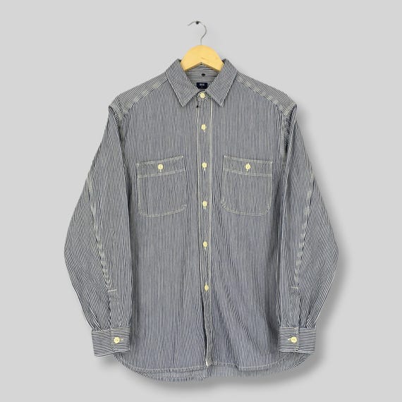 Uniqlo, Uniqlo Hickory Stripe Work Shirt Long Sleeve Small Vintage Double Pocket Railroad Stripe Button Down Japanese Brand Utility Chore Shirt S