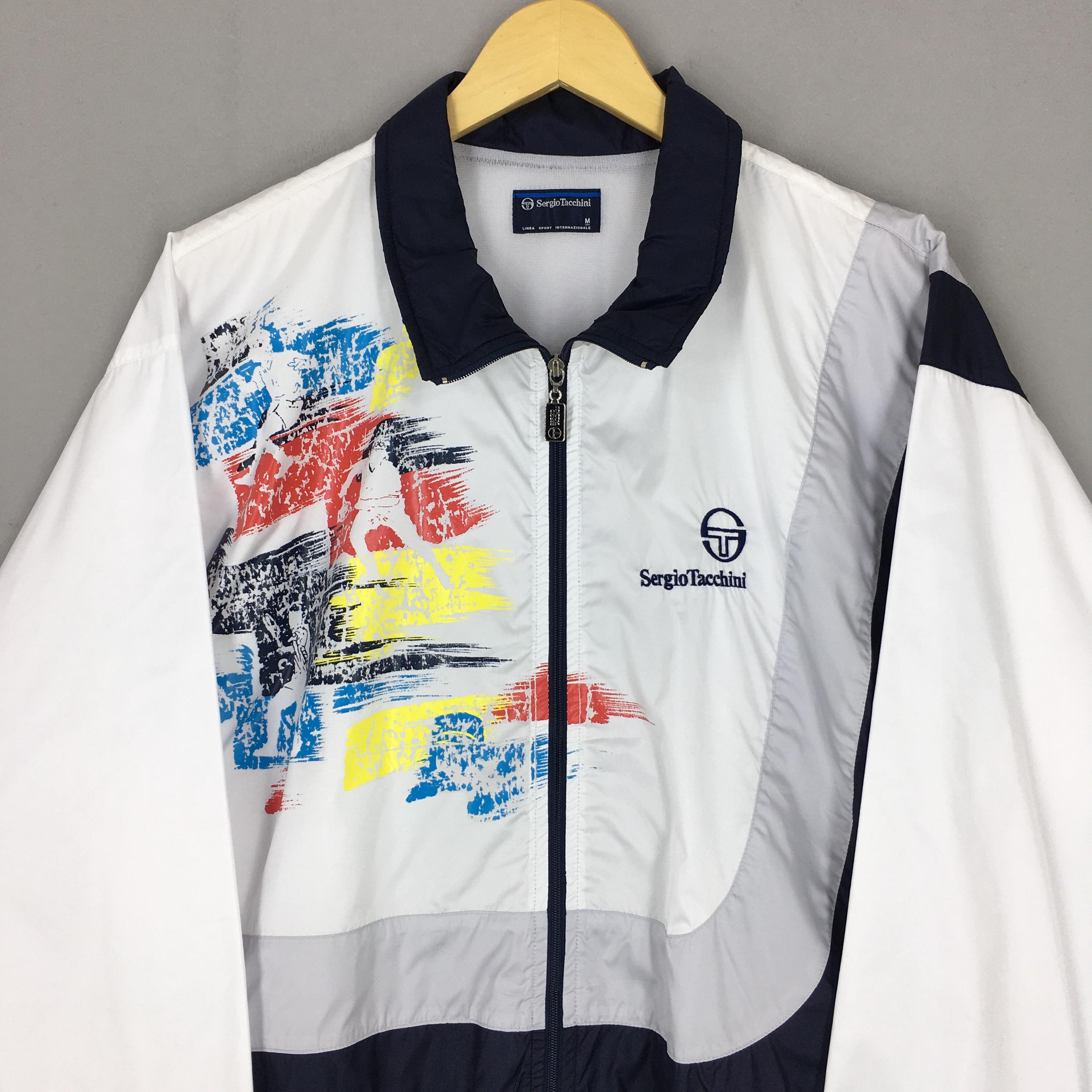 Vintage Sergio Tacchini Windbreaker Zipper Jacket Medium 90s