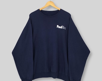 Vintage FedEx Express Sweatshirt XXLarge FedEx OG Logo Jumper FedEx Corporation Pullover Federal Express Delivery Sweater Fedex Crewneck XXL