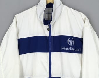 Vintage Sergio Tacchini Windbreaker Zipper Jacket Large 90s Sergio