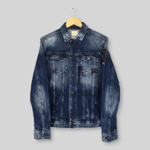 Vintage Diesel Trucker Jeansjacke Klein Diesel Mohawk Typ 3 Blaue Jeans Herrenjacke Diesel Biker Style Jacke Denim Faded Button Coat S