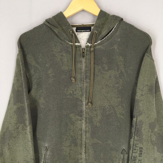 Vintage Y2K Dkny Jeans USA Zipper Hoodie Sweatshirt Small Donna