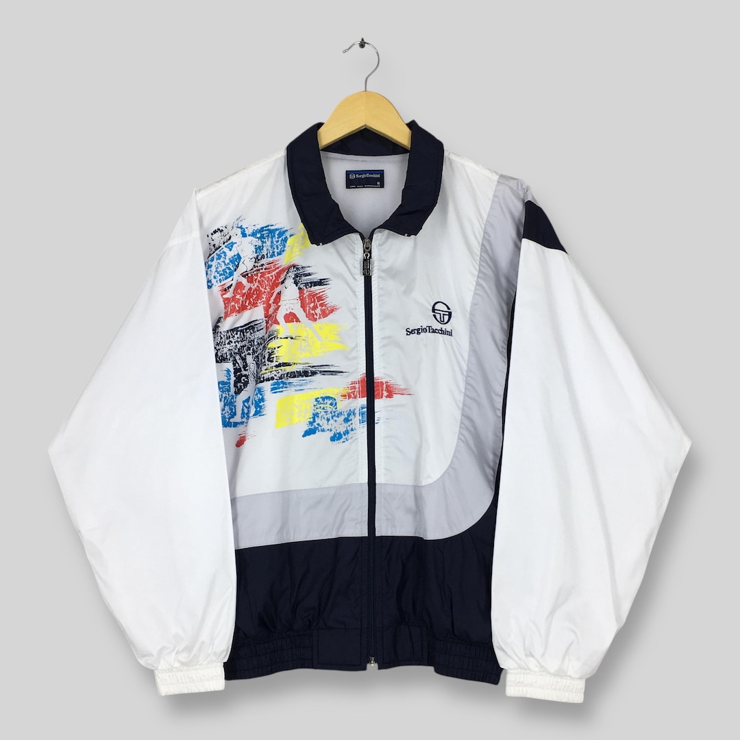 Vintage Sergio Tacchini Windbreaker Zipper Jacket Medium 90s