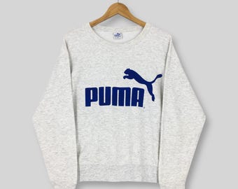 Vintage 90s Puma Cougars Gray Sweatshirt Medium Puma Spell Out Big Logo Crewneck Puma Soccer Pullover Puma Sportswear Sweater Size M