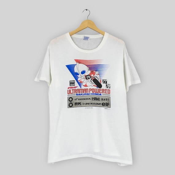 Vintage 90s Ultraman Powered Sakurai Honda T Shirt Medium Honda Suzuka Circuit Crewneck Shirt Ultraman Honda GP Racing Tee Size M