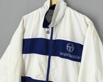 Vintage Sergio Tacchini Windbreaker Zipper Jacket Large 90s Sergio