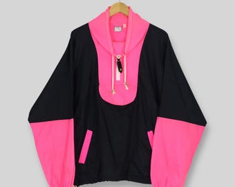 Vintage 90-tals Ocean Pacific Surfing Windjacka Stor OP Extreme Air Pop Art Anorakjacka Aloha Ocean Pacific Surf Wear Lätt Jacka Storlek L